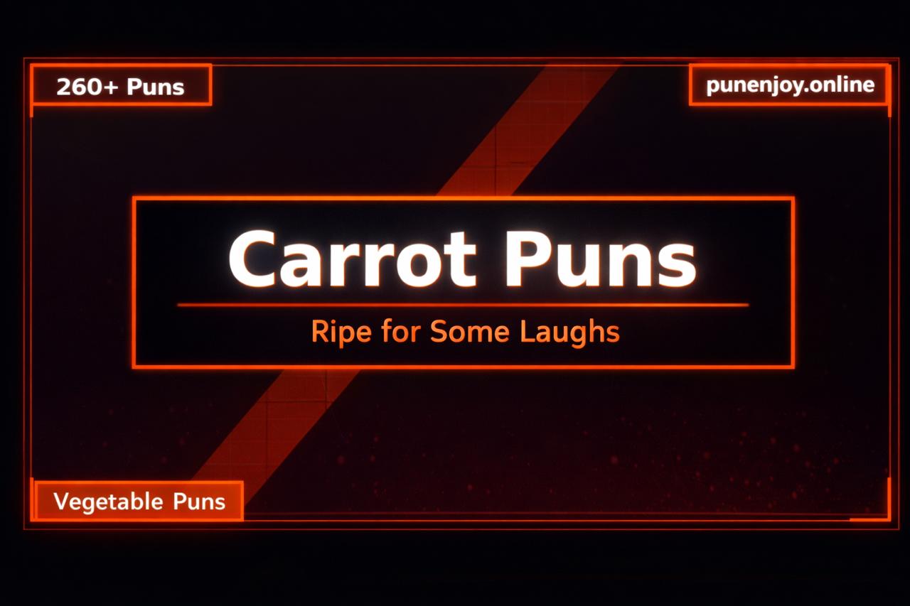 Funny carrot puns collection with cute carrot illustration